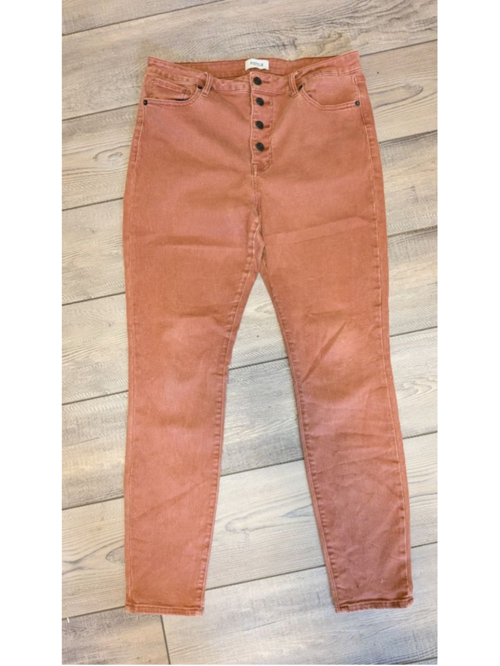 Pistola Button Fly High Rise Skinny Stretch Jeans Clay/Terracotta Size 32